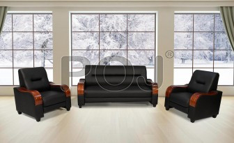 Benjamin Sofa Set In Black Leatherette Finish